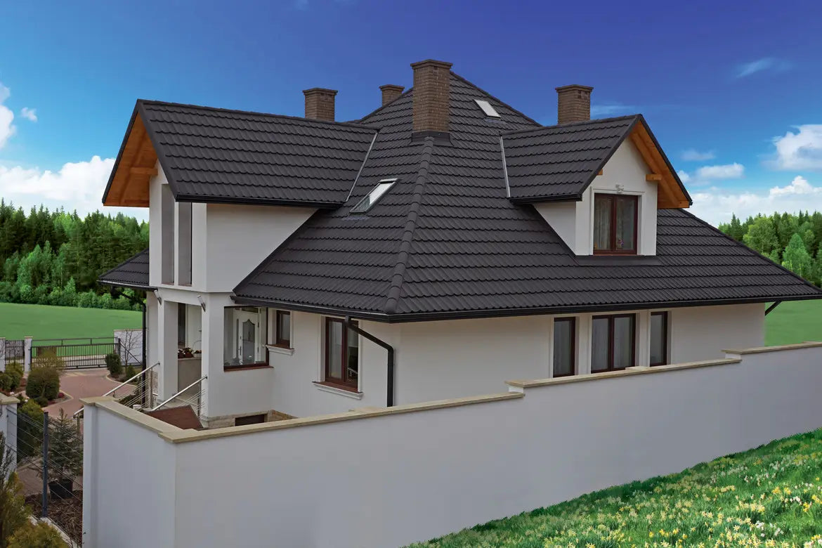 tigla metalica cu roca vulcanica chargoal carbon