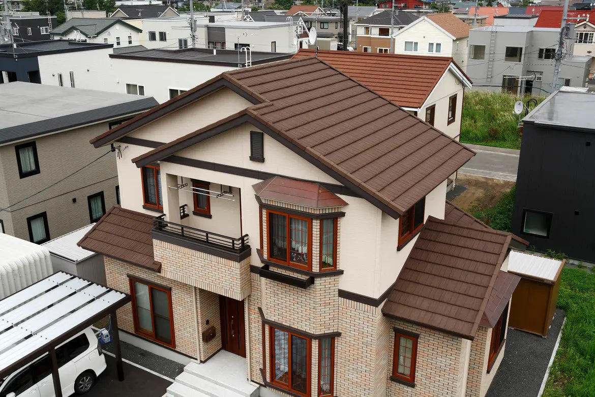 Țiglă Metalică cu Rocă Vulcanică GERARD Corona culoarea chestnut